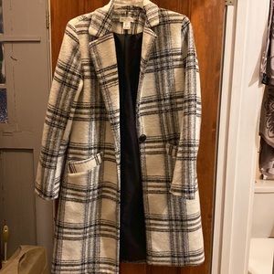Rachel Zoe | Black & White Plaid Coat